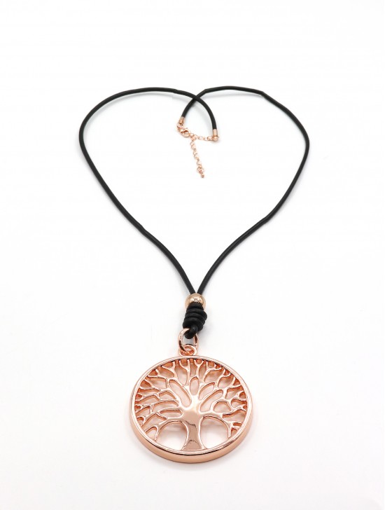 Rope Necklace W/ Tree Pendant